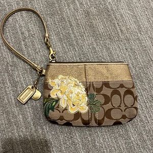 Gold Coach Wristlet